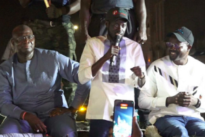 Senegal's Faye speaking during a past political rally