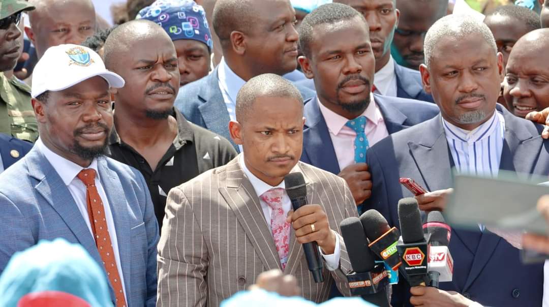 Babu Owino speaking to the press