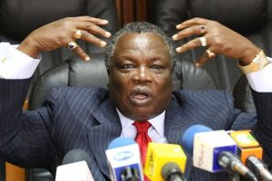 Dr Francis Atwoli gesturing during a past media presser in Nairobi 