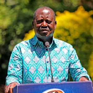 Raila Odinga during a past media presser