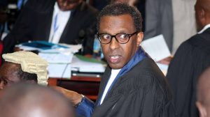 Lawyer Ahmednasir Abdullahi during a past court session 