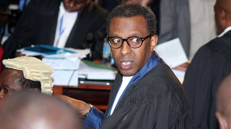 Lawyer Ahmednasir Abdullahi during a past court session