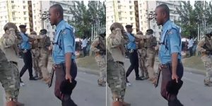 KDF Officers having an altercation with Kenya Police
