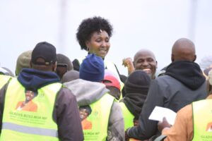 UGC women rep Hon Gladys Boss Shollei attending Abiria Ni Mayai derby in Kasarani on Sunday June 9