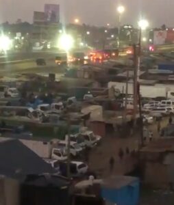 A screenshot of a video that was taken Yesternight when gunshot sounds rented the air