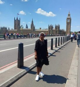 Businesswoman Agnes Kagure during England tour