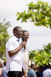 President William Ruto with CS nominee Salim Mvurya during a rally on July 27.