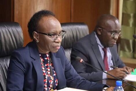 Auditor General Nancy Gathungu during a past parliamentary committee event