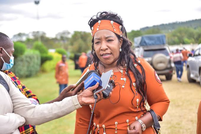 Agnes Kagure speaking to the media