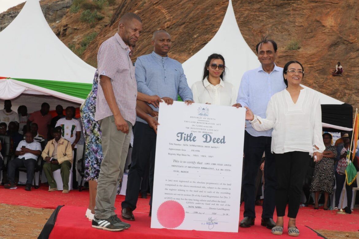 20240806_083535 Devki boss Narendra Raval receiving title deed of 500-acres land from