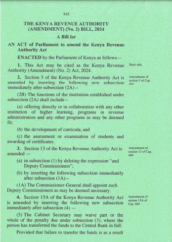 Page two of the bill drafted and sponsored by Kimani Ichung'wah 