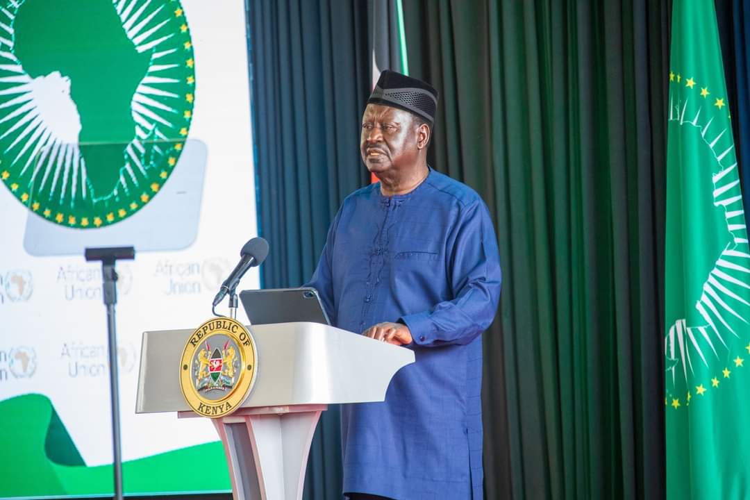 Orange Democratic Movement Party leader Hon Raila Odinga during his AUC bid launch in State House on August 27. Photo: Raila Odinga Source: Facebook 