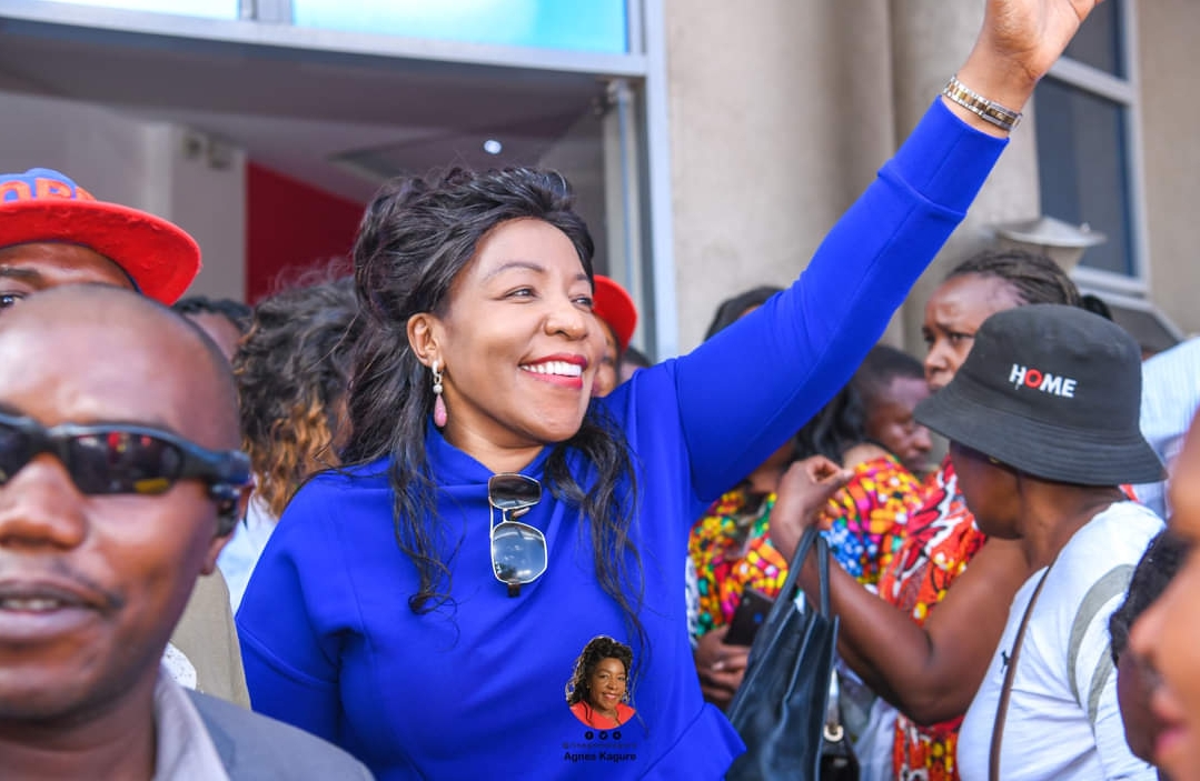 Agnes Kagure waving to supporters during a past function. Photo: Agnes Kagure Source: Facebook 