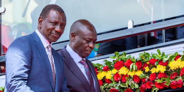 President William Ruto with Deputy President Rigathi Gachagua during the 61st Madaraka Day Celebrations in Bungoma County, July 1, 2024. Source: Facebook