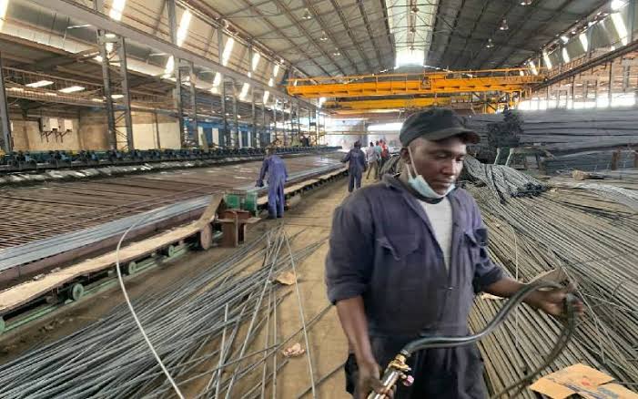 Blue Nile Rolling Mills company worker. Photo: Kenya Association of Stock Brokers Bank Source: Facebook 