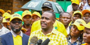 Cleophas Malala speaking to the media during a past event