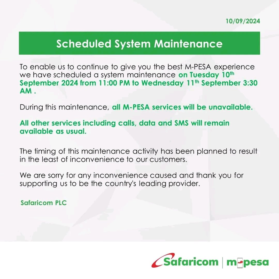 Statement from Safaricom PLC. Source: X