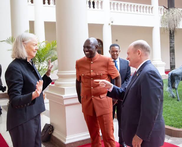 The US Ambassador to Kenya Meg Whitman with President Hon William Ruto. Photo: The Star Source: Facebook 