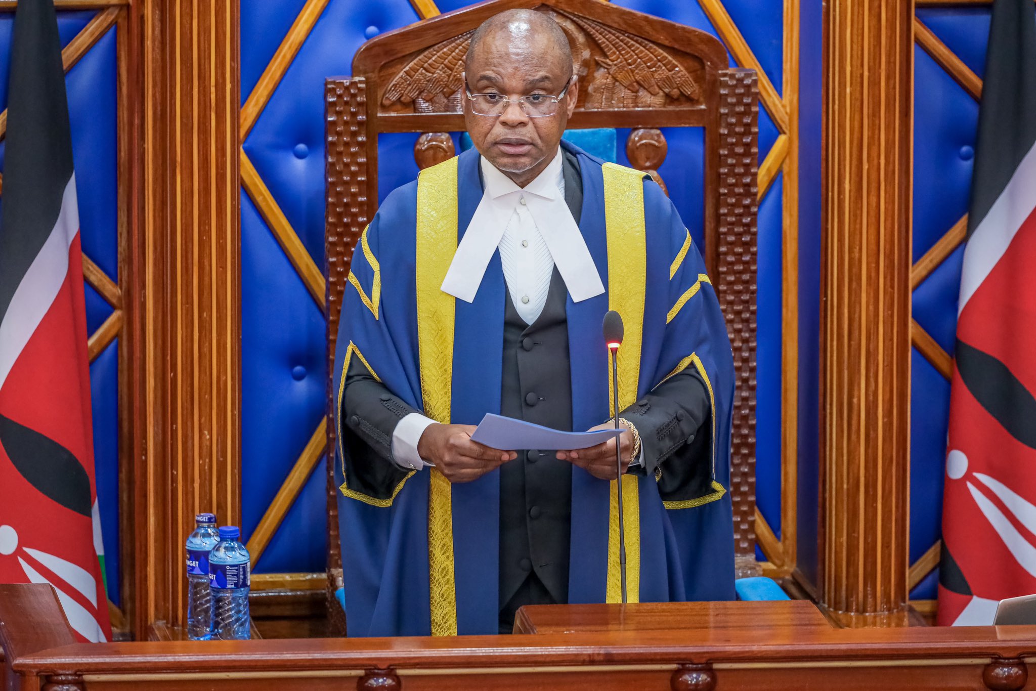 Senate Speaker Amazon Kingi during Gachagua's ouster hearing in The Senate. Photo: The Star Source: Facebook 