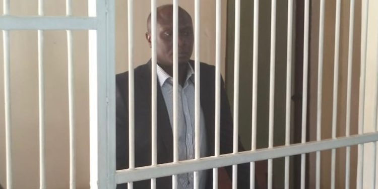 Stephen J Ndeda behind bars. Photo: Citizen Digital Source: X