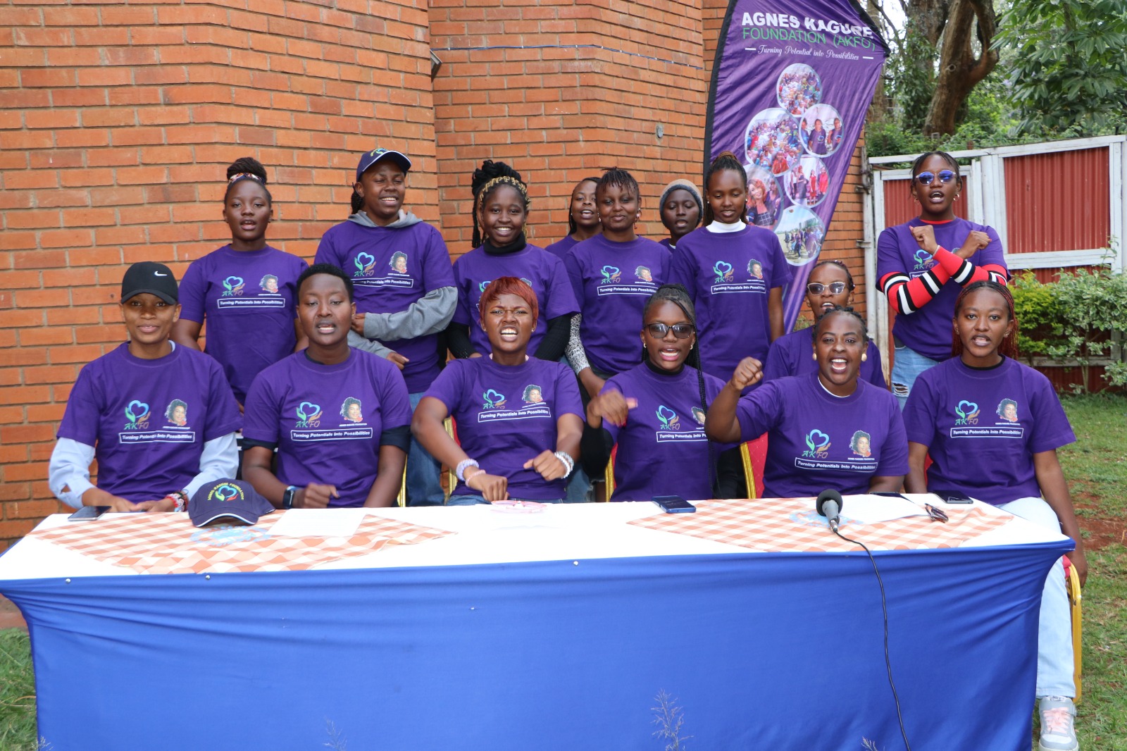 Young women after attending a meeting organized by Agnes Kagure on October 24.