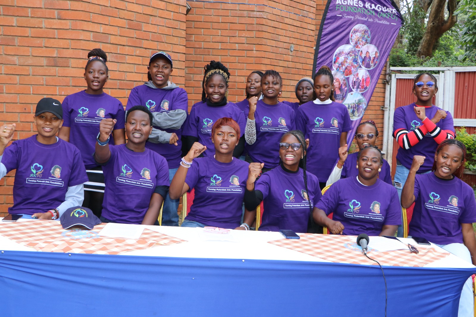 Young women after attending a meeting organized by Agnes Kagure on October 24.